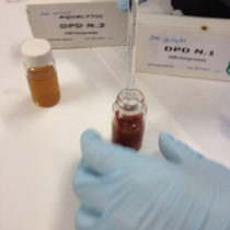 Rilevazione del disinfettante presente nei campioni d’acqua (cloro libero e cloro totale)